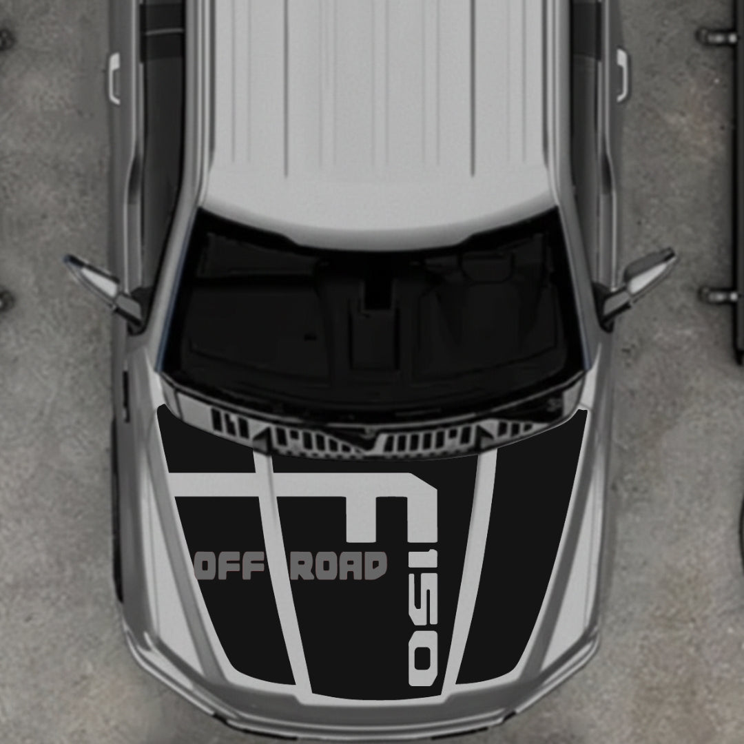 Hood Panel Decal/Sticker - Style 7 - Cut Graphic Kit - For Ford F-150 2020-2026 - Premium Vinyl