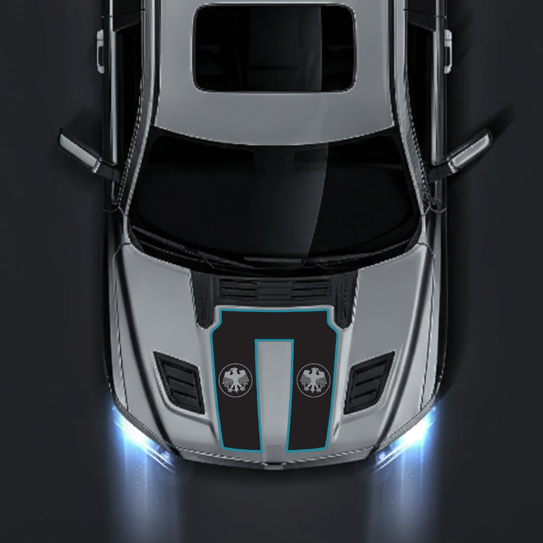 Hood Panel Decal/Sticker - Germany Visual Identity - Cut - Border Graphic Kit - For Dodge RAM 1500 2019-2025 - Premium Vinyl