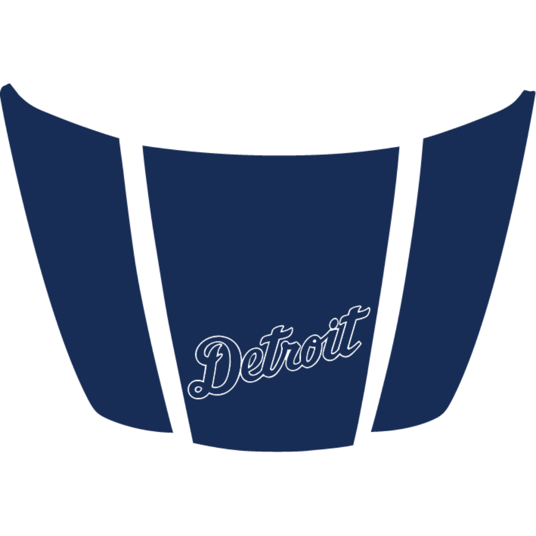Hood Panel Decal/Sticker - Detroit Blue - Cut Graphic Kit - For Ford F-150 2020-2026 - Premium Vinyl