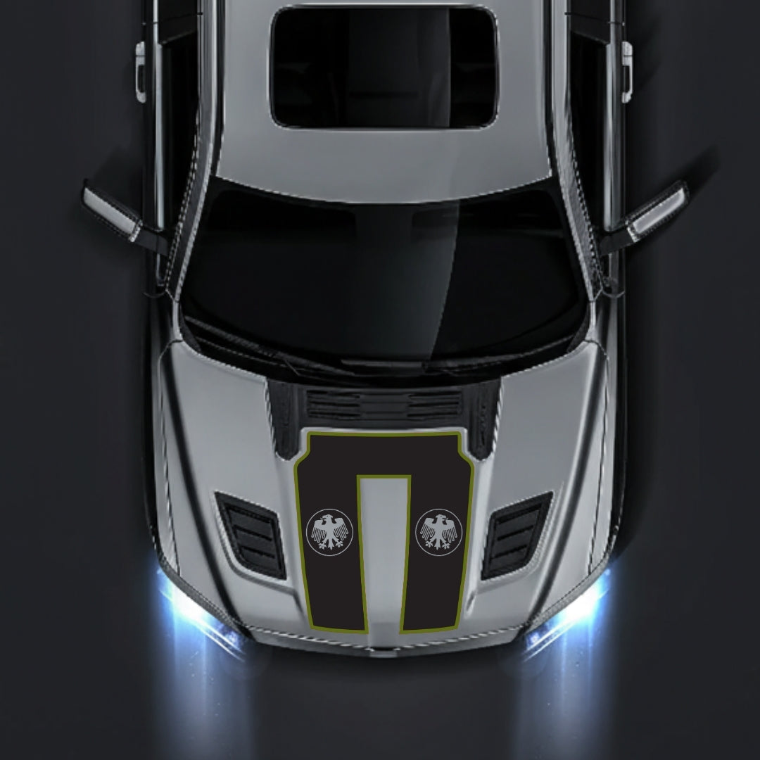 Performance Hood Panel Decal/Sticker - Germany Visual Identity - Cut - Border Graphic Kit - For Dodge RAM 1500 2019-2025 - Premium Vinyl