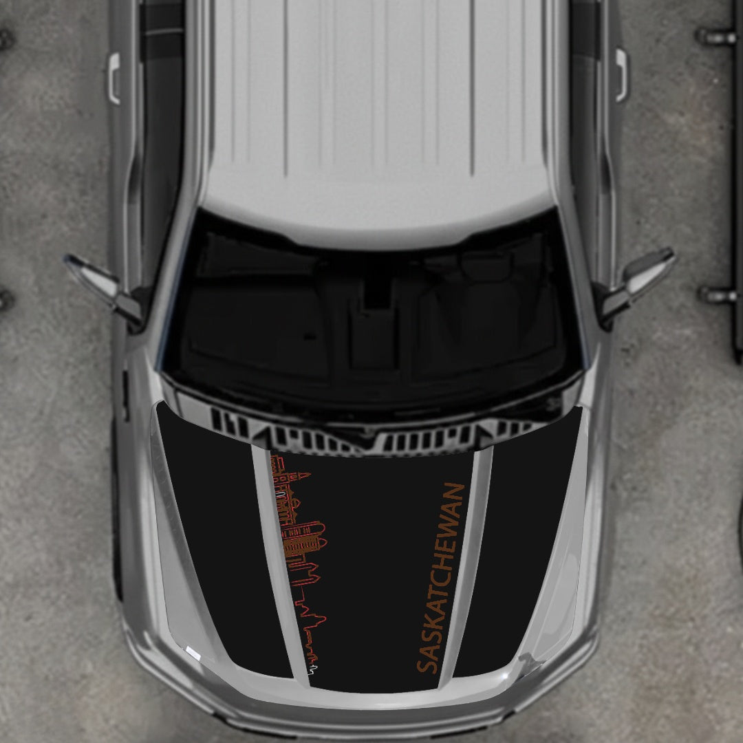 Hood Panel Decal/Sticker - Saskatchewan Skyline Graphic Kit - For Ford F-150 2020-2026 - Premium Vinyl