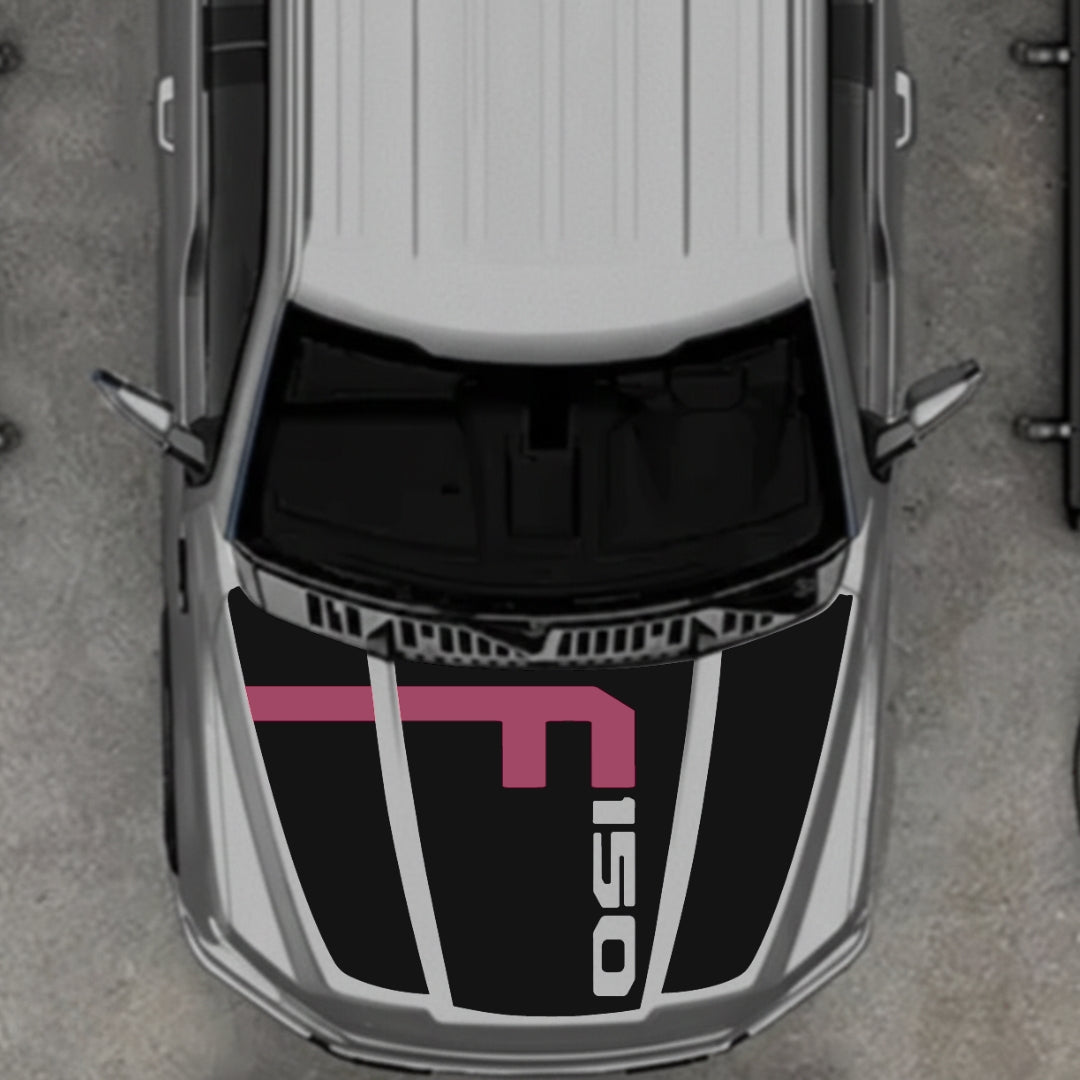 Hood Panel Decal/Sticker - Style 9 - Cut Graphic Kit - For Ford F-150 2020-2026 - Premium Vinyl