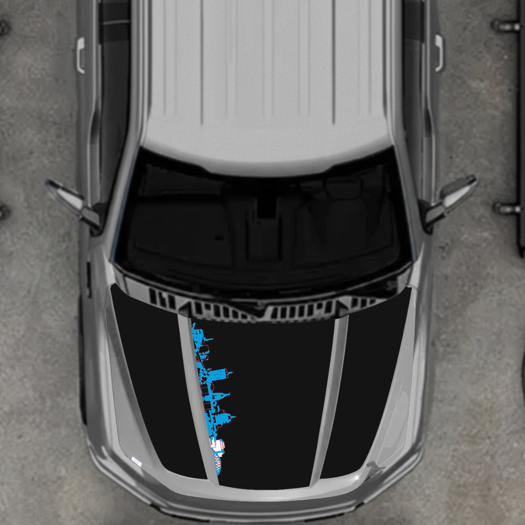Hood Panel Decal/Sticker - Winnipeg Skyline Graphic Kit - For Ford F-150 2020-2026 - Premium Vinyl
