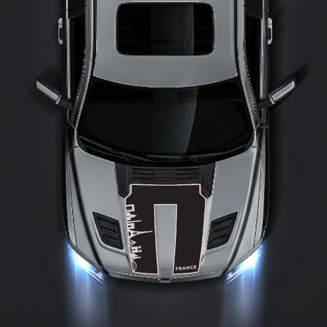 Hood Panel Decal/Sticker - France Skyline - Border Graphic Kit - For Dodge RAM 1500 2019-2025 - Premium Vinyl