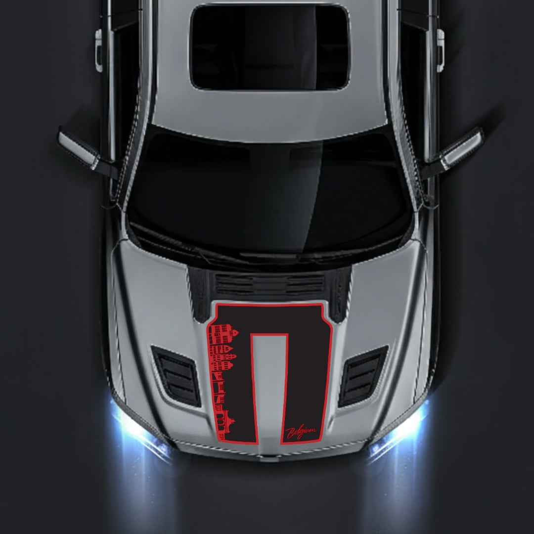 Hood Panel Decal/Sticker - Belgium Skyline - Border Graphic Kit - For Dodge RAM 1500 2019-2025 - Premium Vinyl