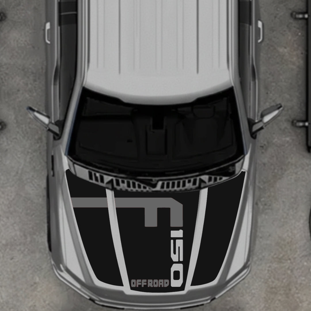 Hood Panel Decal/Sticker - Stlye 8 - Cut Graphic Kit - For Ford F-150 2020-2026 - Premium Vinyl
