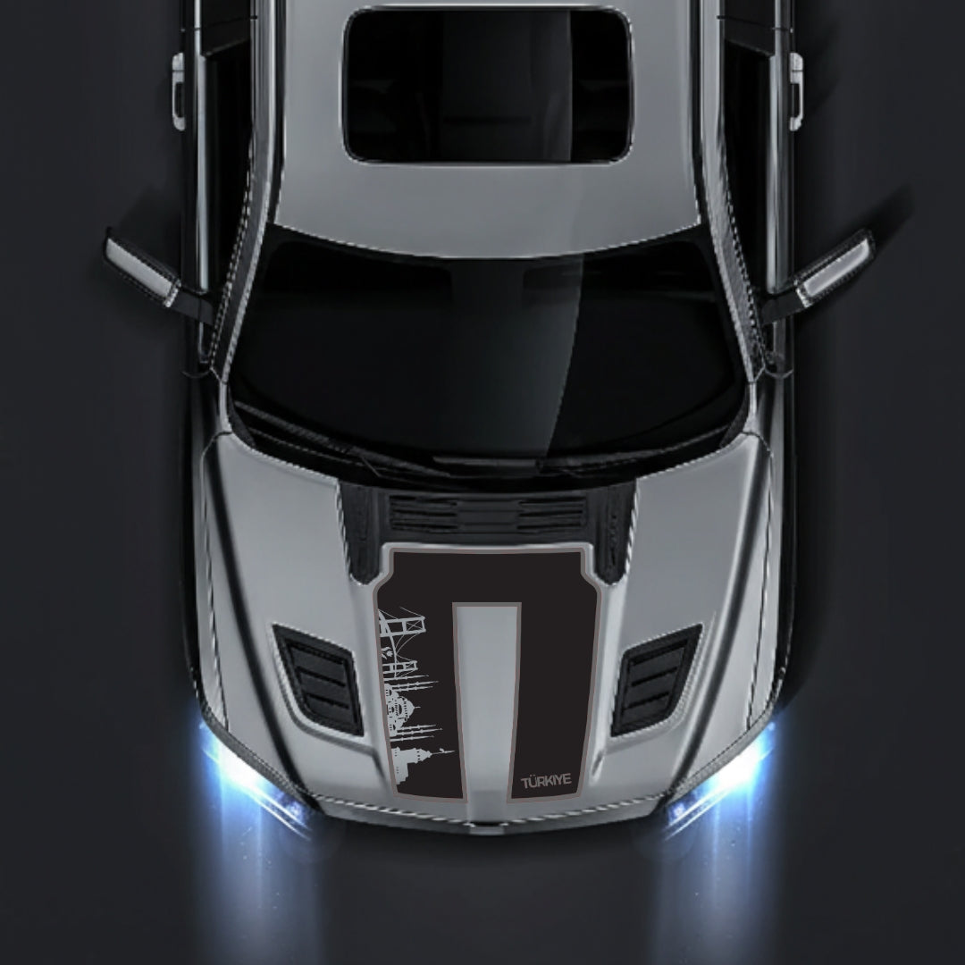Performance Hood Panel Decal/Sticker - Turkey Skyline - Cut - Border Graphic Kit - For Dodge RAM 1500 2019-2025 - Premium Vinyl