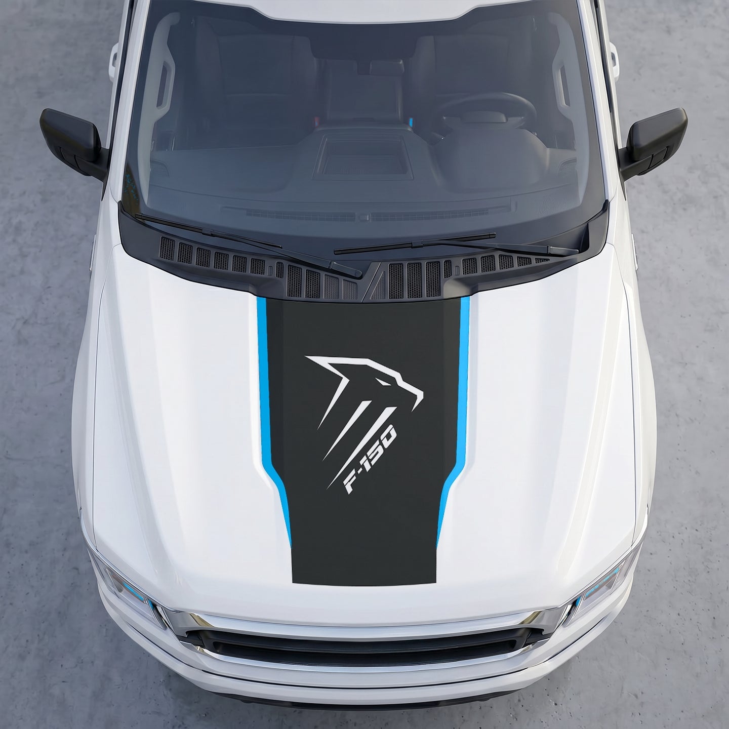 Hood Panel Decal/Sticker - Aggressive Raptor Profile Hood Decal – Geometric Pator Head Graphic Vinyl Sticker Graphic Kit - For Ford F-150 F150 2015-2020 - Premium Vinyl