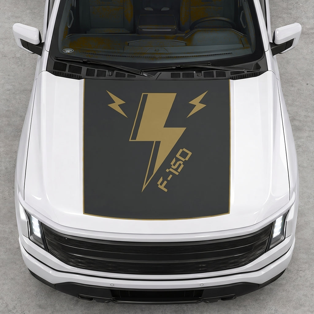 Hood Panel Decal/Sticker - Triple Electric Graphic Decal Graphic Kit - For FORD F-150 2015-2020 - Premium Vinyl