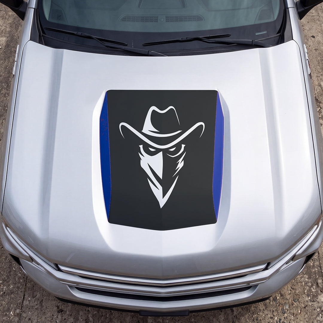 Hood Panel Decal/Sticker - Cowboy Bandit Graphic Decal Graphic Kit - For Chevrolet Silverado 2019-2024 - Premium Vinyl
