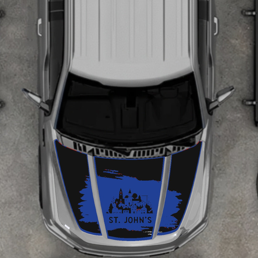 Hood Panel Decal/Sticker - St John's Border Graphic Kit - For Ford F-150 2020-2026 - Premium Vinyl