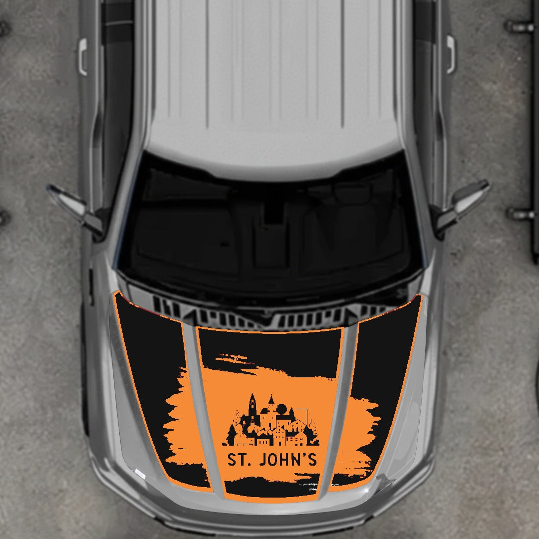 Hood Panel Decal/Sticker - St John's Border Graphic Kit - For Ford F-150 2020-2026 - Premium Vinyl