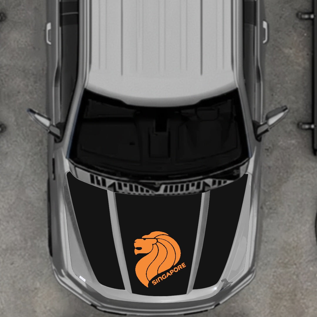 Hood Panel Decal/Sticker - Singapore Graphic Kit - For Ford F-150 2020-2026 - Premium Vinyl