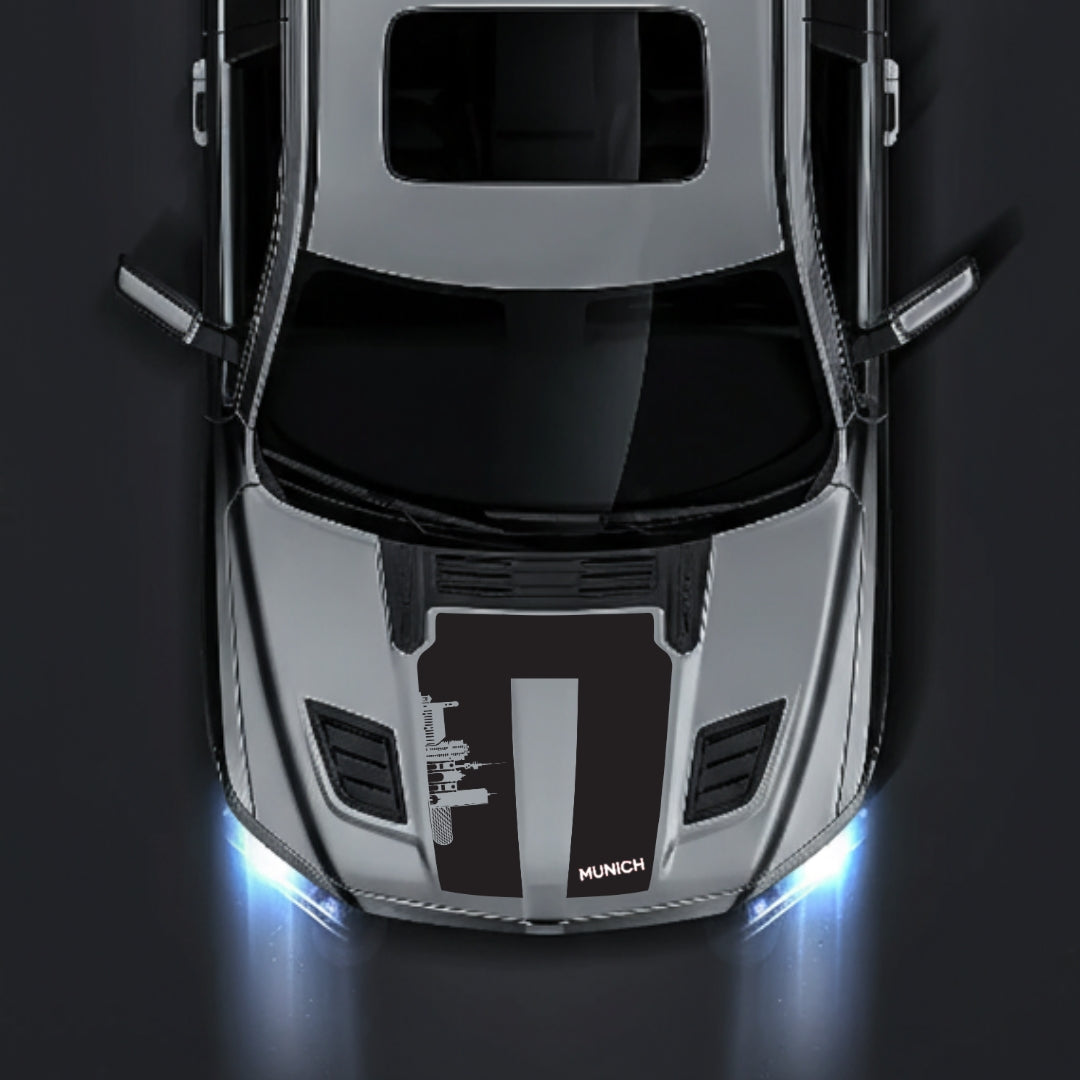 Hood Panel Decal/Sticker - Munich Skyline - Cut Graphic Kit - For Dodge RAM 1500 2019-2025 - Premium Vinyl