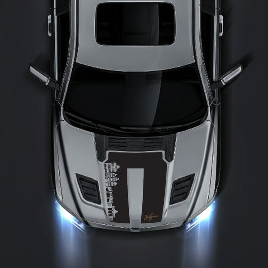 Performance Hood Panel Decal/Sticker - Belgium Skyline - Cut Graphic Kit - For Dodge RAM 1500 2019-2025 - Premium Vinyl