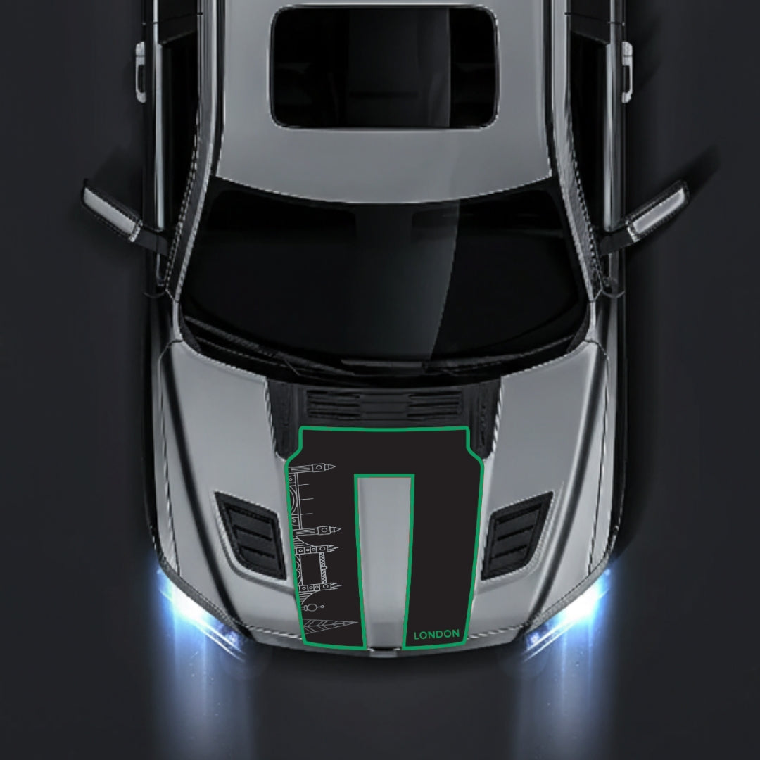 Hood Panel Decal/Sticker - London Skyline - Cut - Border Graphic Kit - For Dodge RAM 1500 2019-2025 - Premium Vinyl