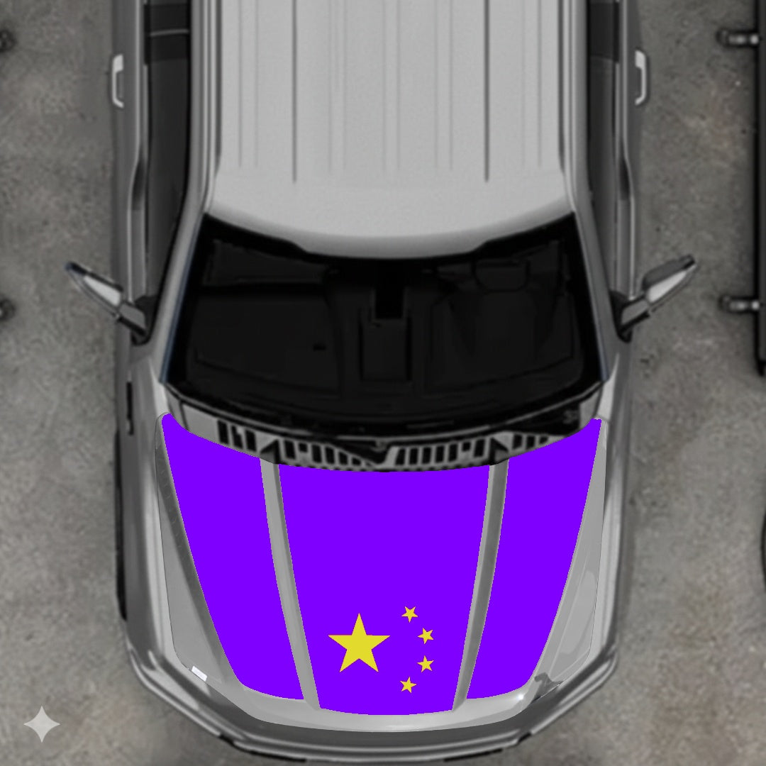 Hood Panel Decal/Sticker - China Flag Graphic Kit - For Ford F-150 2020-2026 - Premium Vinyl