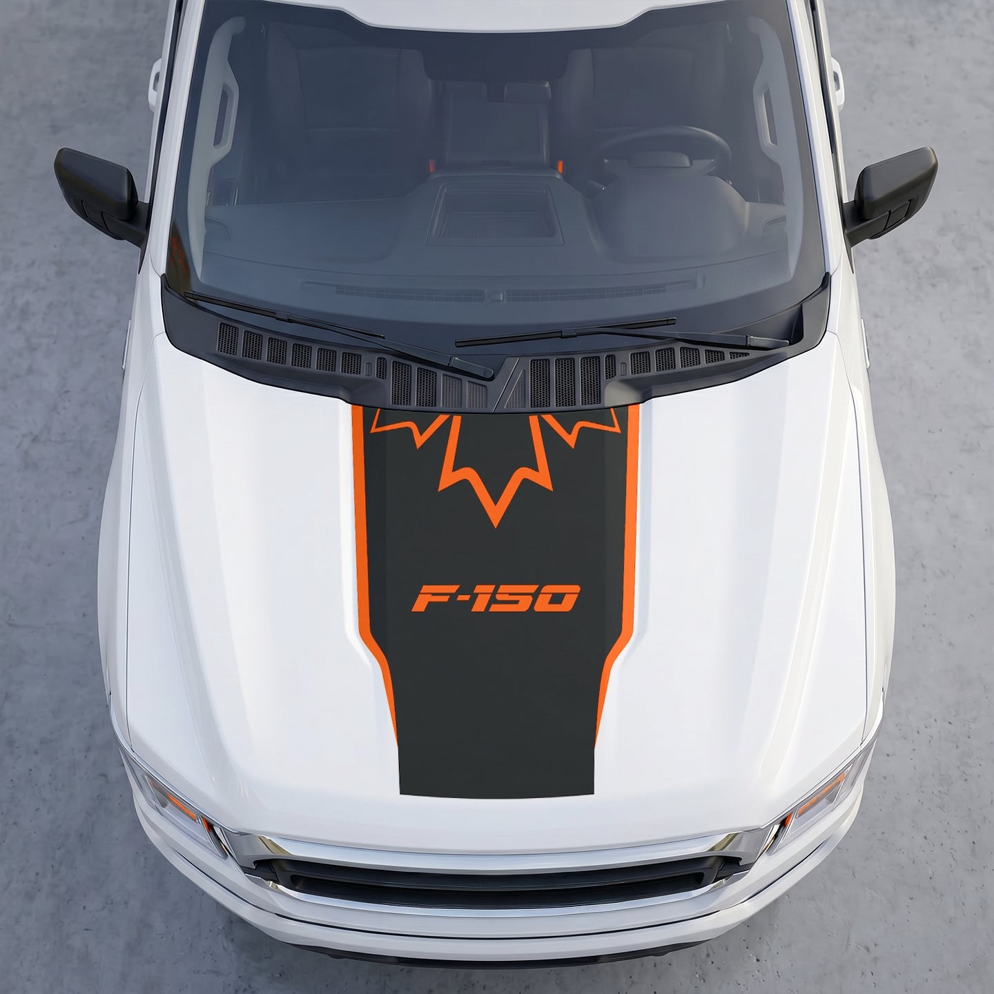 Hood Panel Decal/Sticker - Stealth Maple Leaf Crest Hood Decal – Top-Border Outline Vinyl Wrap Graphic Kit - For Ford F-150 F150 2015-2020 - Premium Vinyl