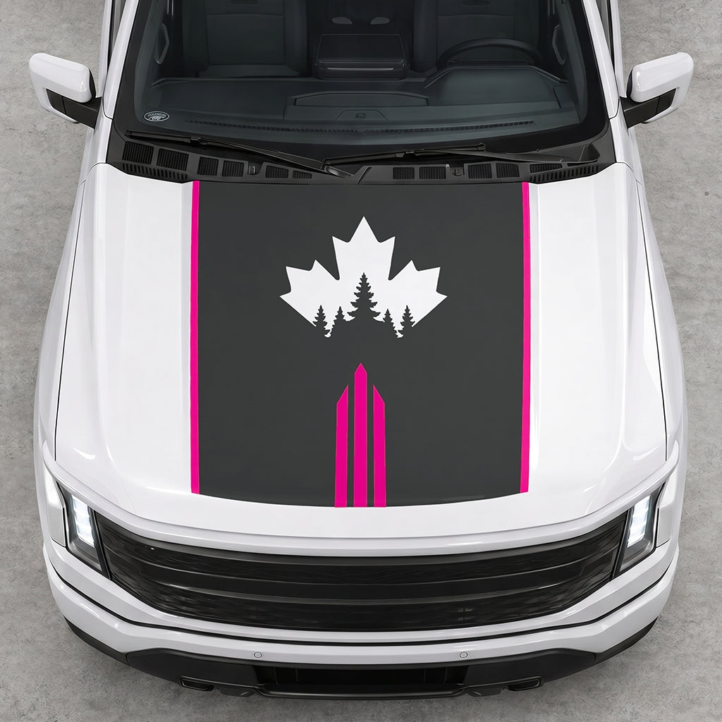 Hood Panel Decal/Sticker - Maple and Forest Graphic Decal Graphic Kit - For Ford F-150 2015-2020 - Premium Vinyl
