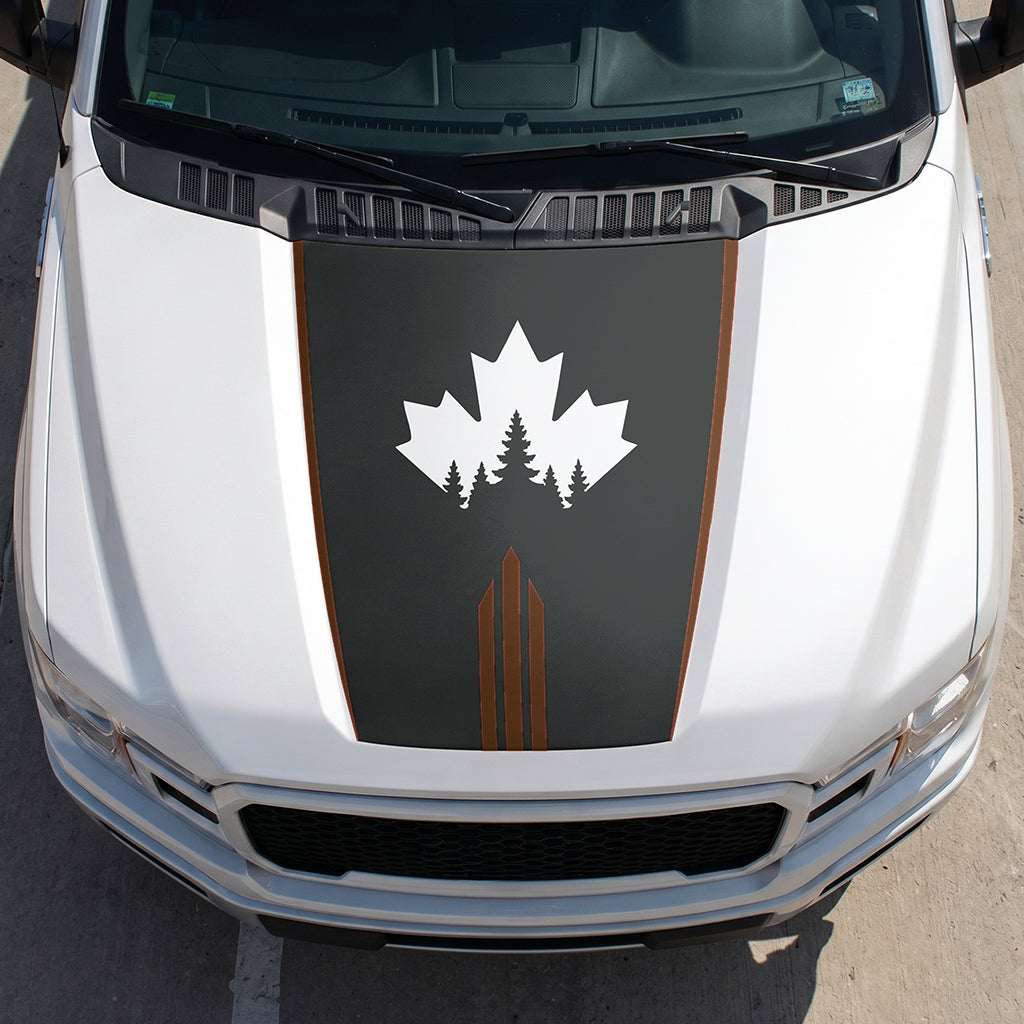 Hood Panel Decal/Sticker - Maple and Forest Graphic Decal Graphic Kit - For Ford F-150 2015-2020 - Premium Vinyl