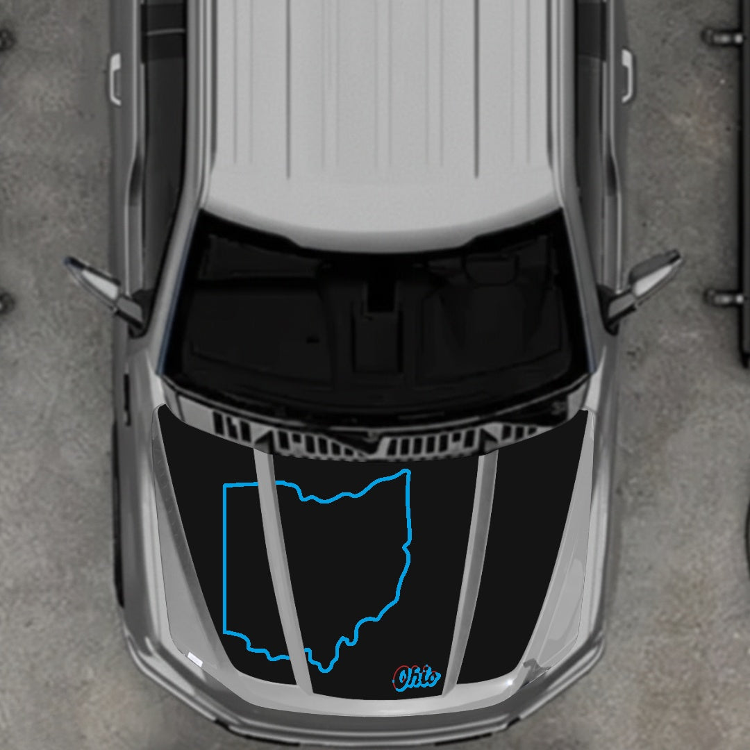 Hood Panel Decal/Sticker - Ohio Graphic Kit - For Ford F-150 2020-2026 - Premium Vinyl