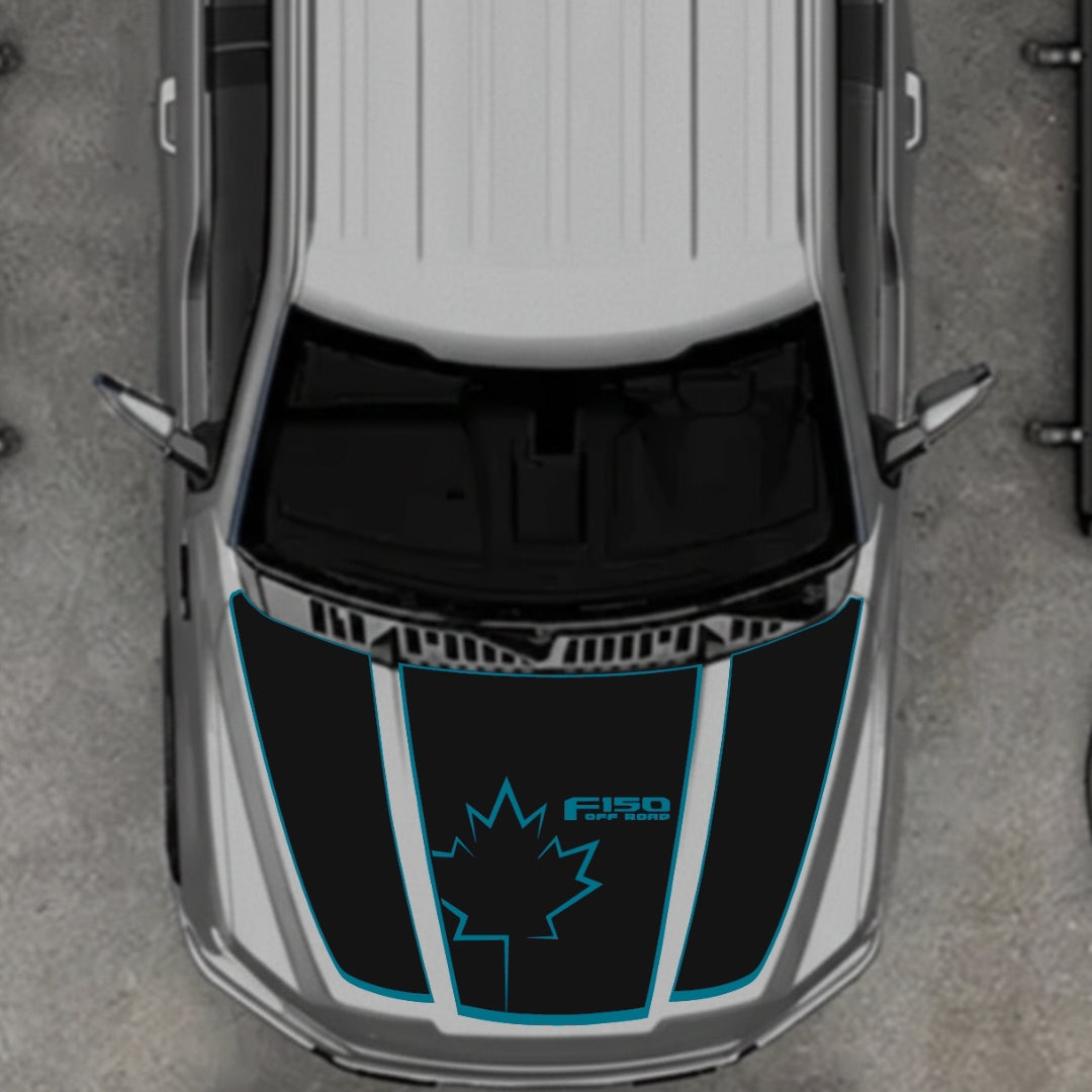 Hood Panel Decal/Sticker - Canada Style 7 Graphic Kit - For Ford F-150 2020-2026 - Premium Vinyl
