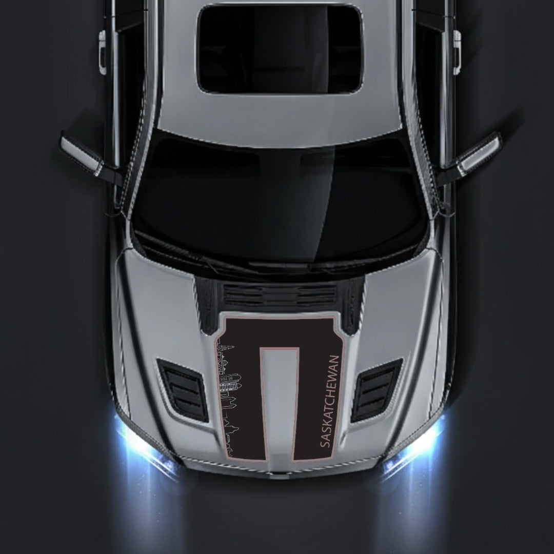 Hood Panel Decal/Sticker - Saskatchewan Skyline - Cut - Border Graphic Kit - For Dodge RAM 1500 2019-2025 - Premium Vinyl
