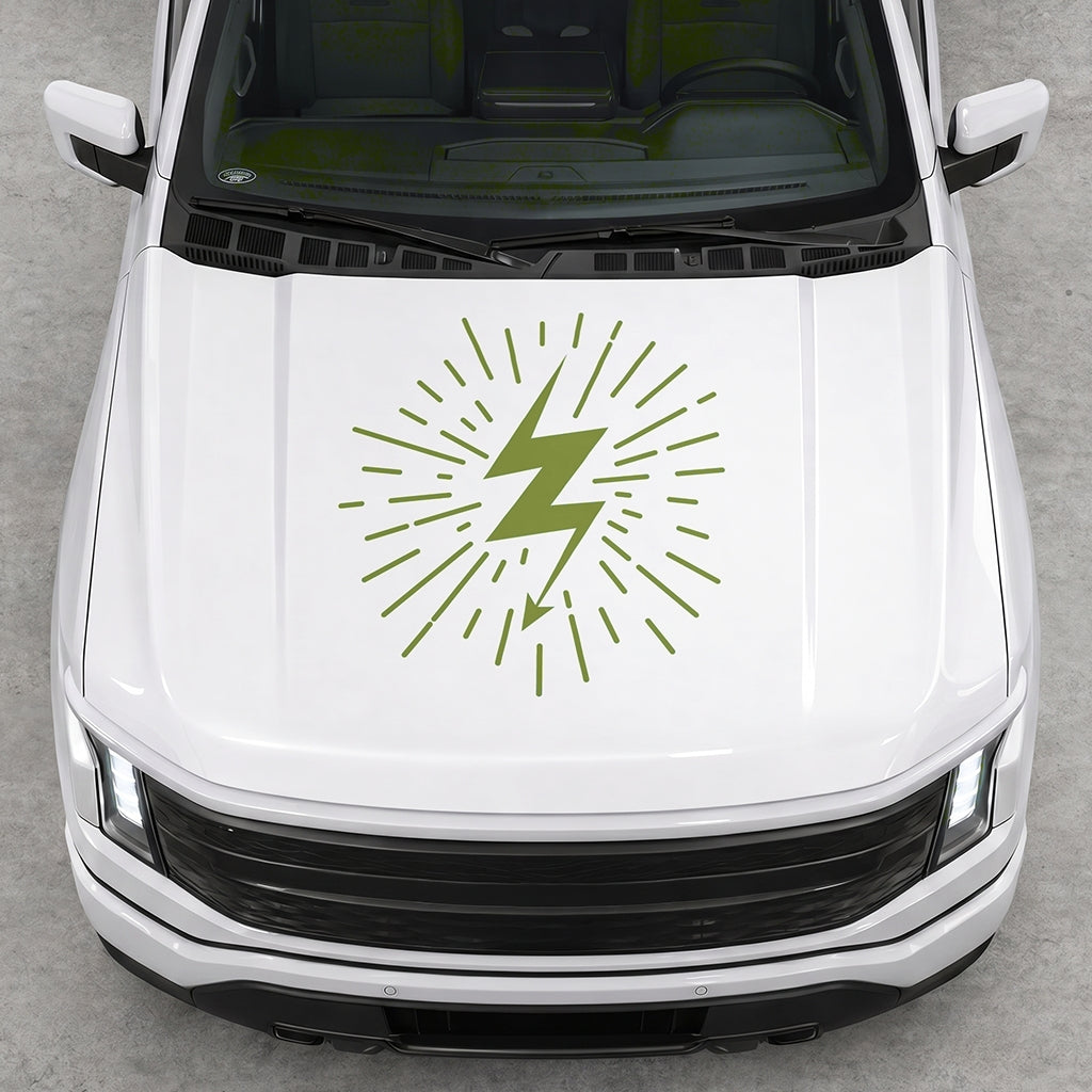 Hood Panel Decal/Sticker - Cut Electric Splash Graphic Decal Graphic Kit - For FORD F-150 2015-2020 - Premium Vinyl