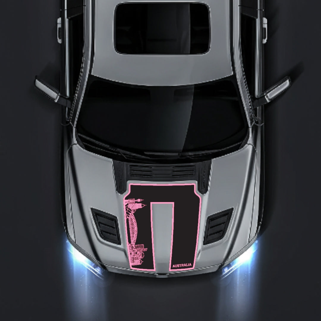 Hood Panel Decal/Sticker - Australia Skyline - Border Graphic Kit - For Dodge RAM 1500 2019-2025 - Premium Vinyl