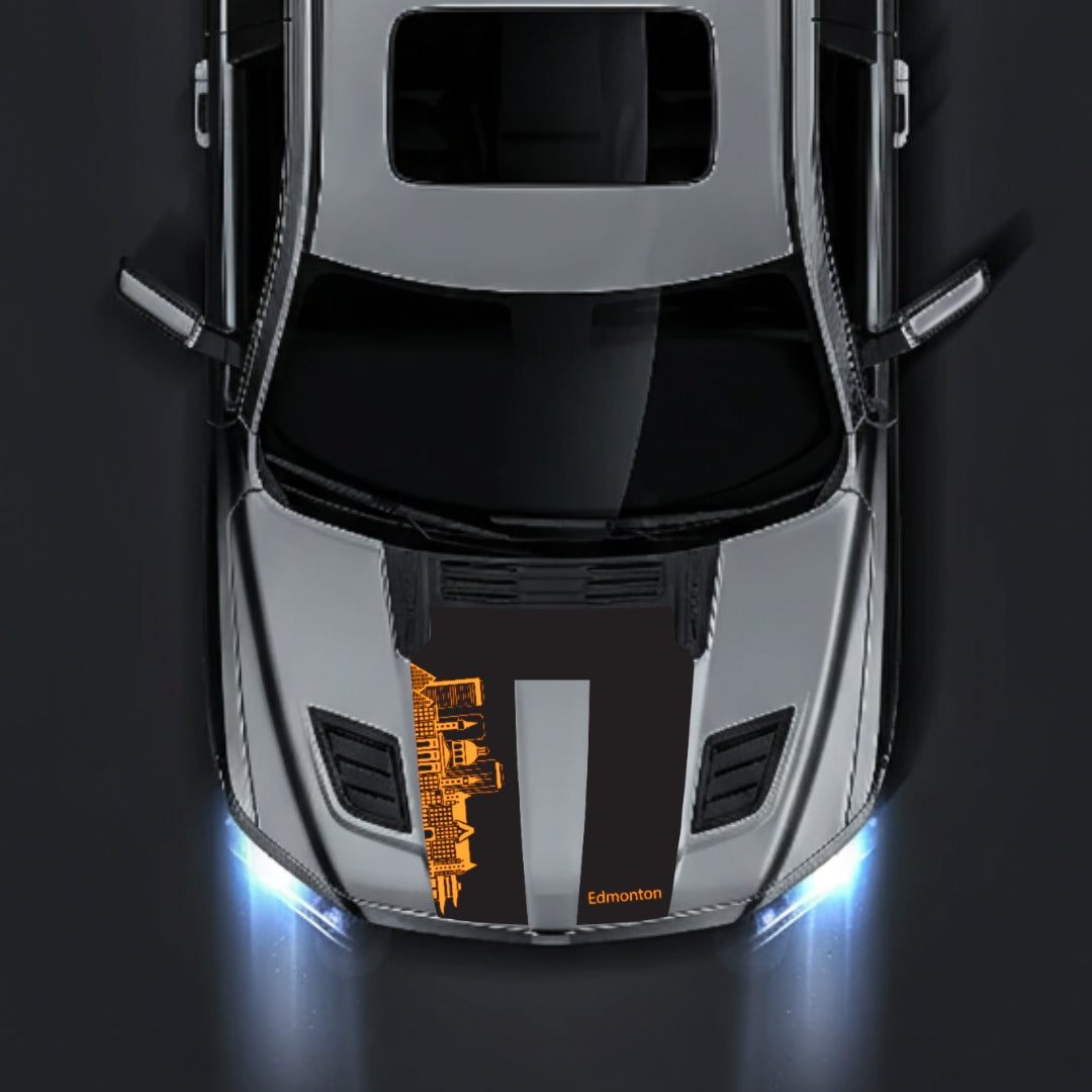 Hood Panel Decal/Sticker - Edmonton Skyline Graphic Kit - For Dodge RAM 1500 2019-2025 - Premium Vinyl