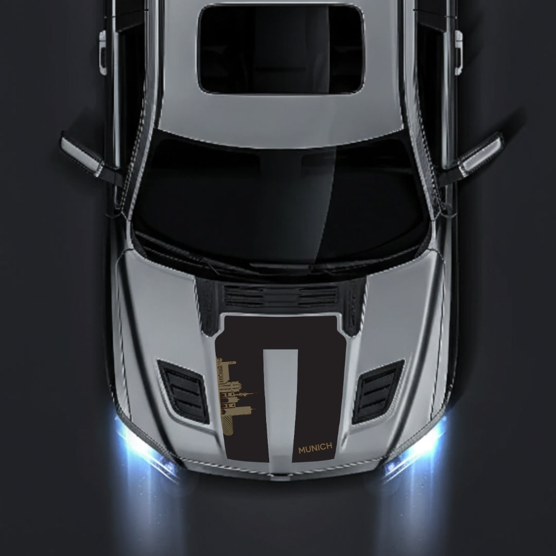 Performance Hood Panel Decal/Sticker - Munich Skyline Graphic Kit - For Dodge RAM 1500 2019-2025 - Premium Vinyl