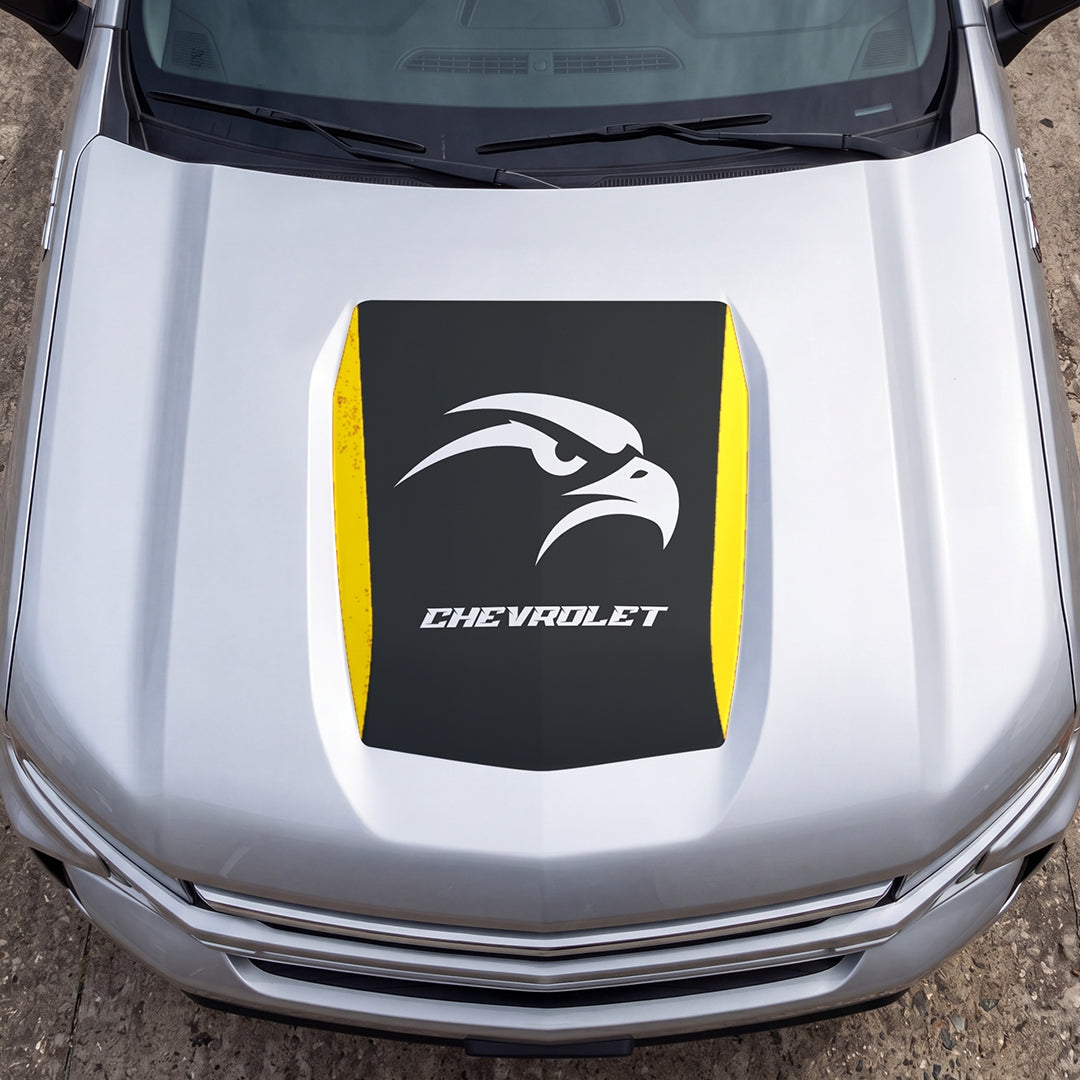 Hood Panel Decal/Sticker - Hawk Head Graphic Decal Graphic Kit - For Chevrolet Silverado 2019-2024 - Premium Vinyl