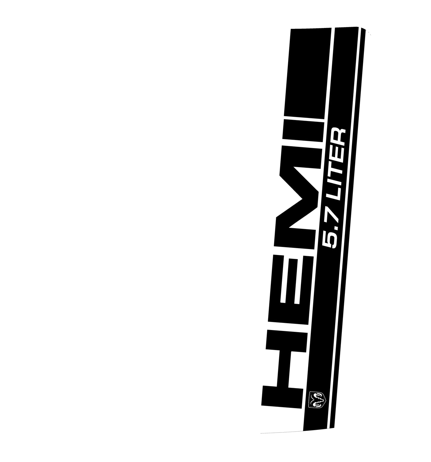 Hood Panel Decal/Sticker - Premium 5.7L HEMI Vertical Racing Stripe - Cut Graphic Kit - For Dodge Ram 2019-2025 - Premium Vinyl