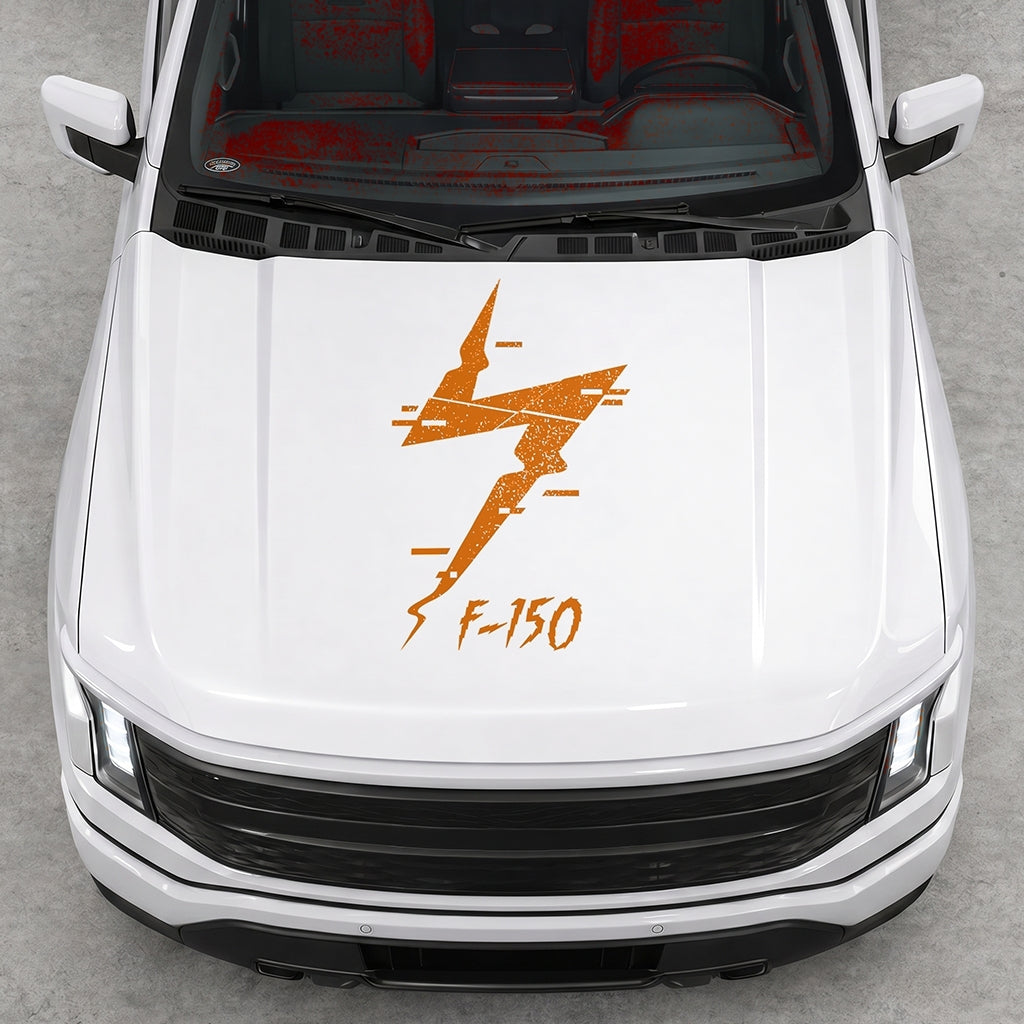 Hood Panel Decal/Sticker - Cut Electric F150 Graphic Decal Graphic Kit - For FORD F-150 2015-2020 - Premium Vinyl