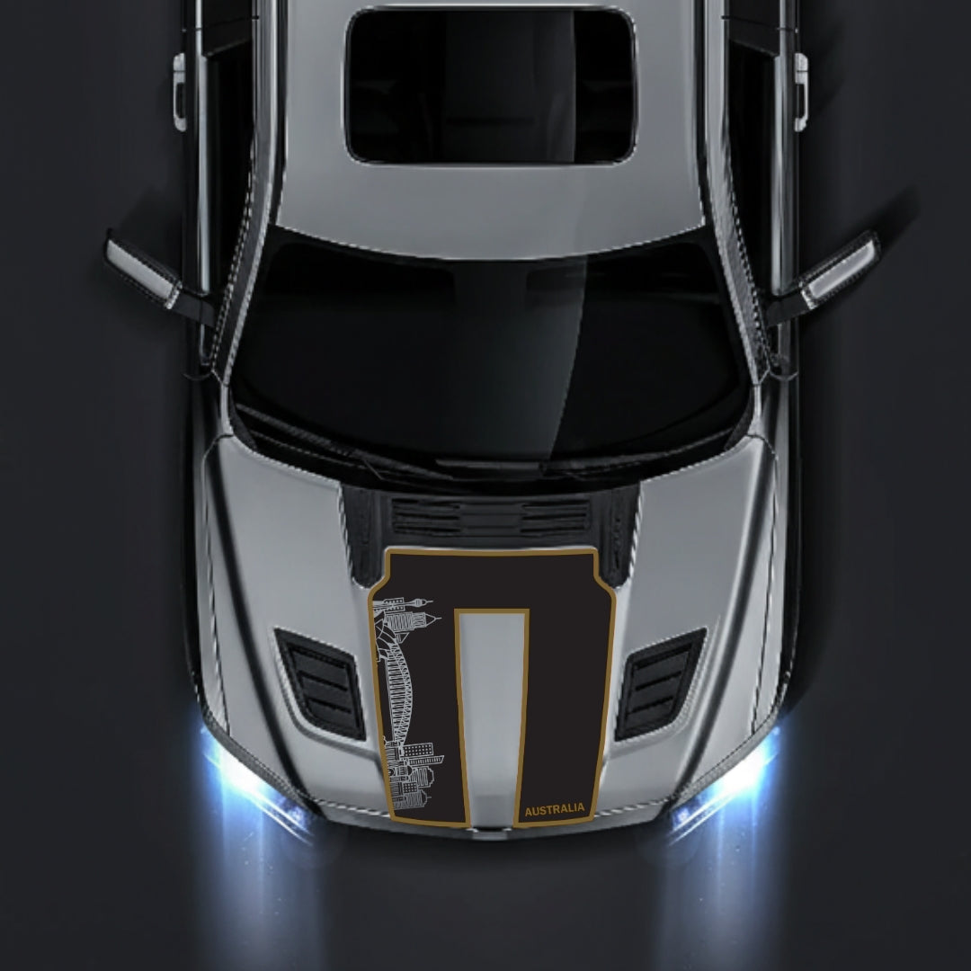 Performance Hood Panel Decal/Sticker - Australia Skyline - Cut - Border Graphic Kit - For Dodge RAM 1500 2019-2025 - Premium Vinyl