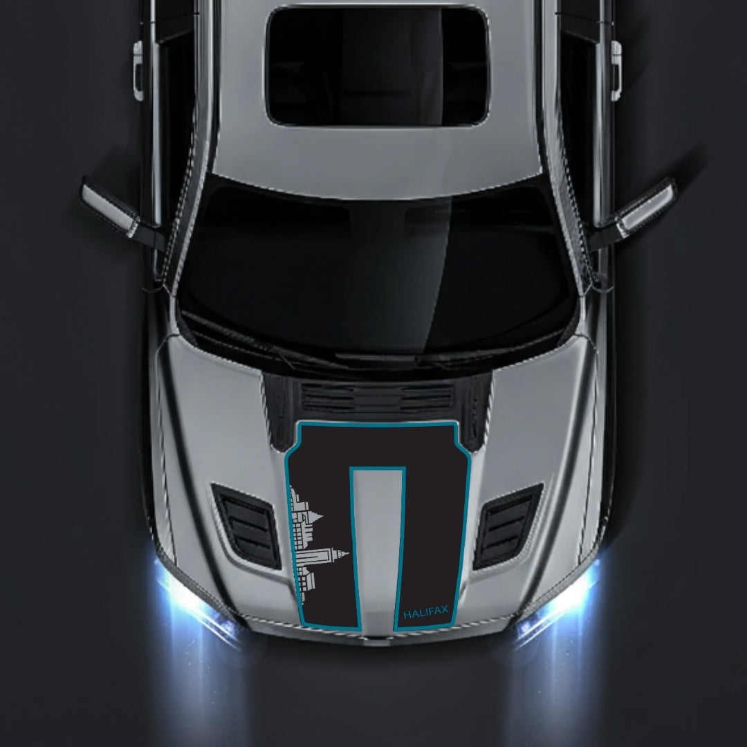Performance Hood Panel Decal/Sticker - Halifax Skyline - Cut - Border Graphic Kit - For Dodge RAM 1500 2019-2025 - Premium Vinyl