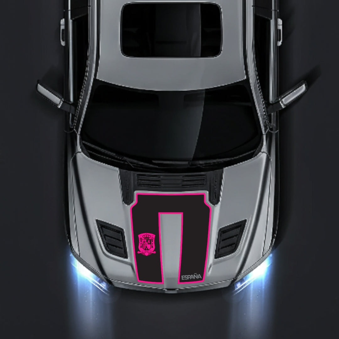Hood Panel Decal/Sticker - Spain - Cut - Border Graphic Kit - For Dodge RAM 1500 2019-2025 - Premium Vinyl