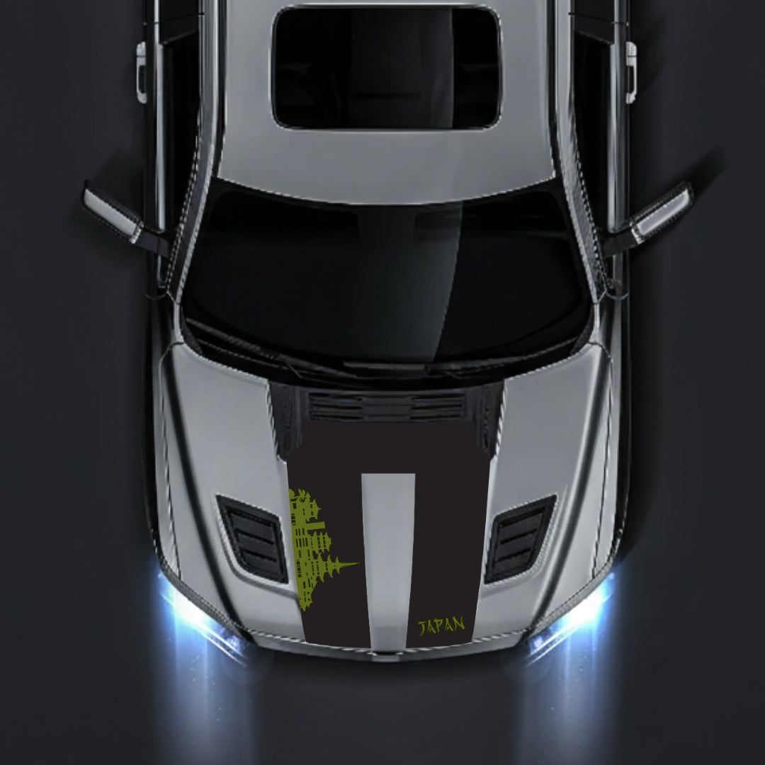 Performance Hood Panel Decal/Sticker - Japan Skyline Graphic Kit - For Dodge RAM 1500 2019-2025 - Premium Vinyl