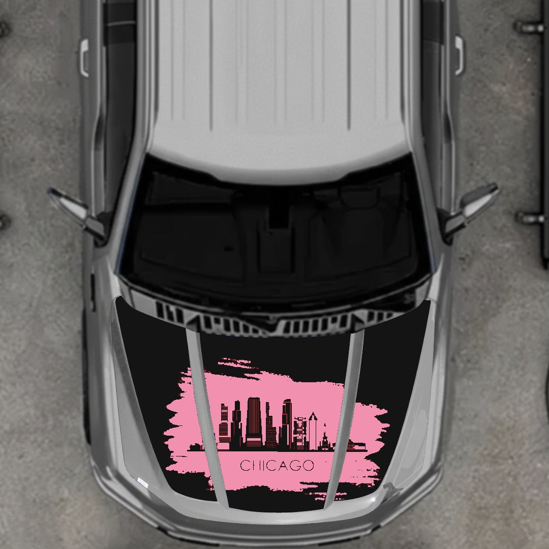 Hood Panel Decal/Sticker - Chicago Graphic Kit - For Ford F-150 2020-2026 - Premium Vinyl