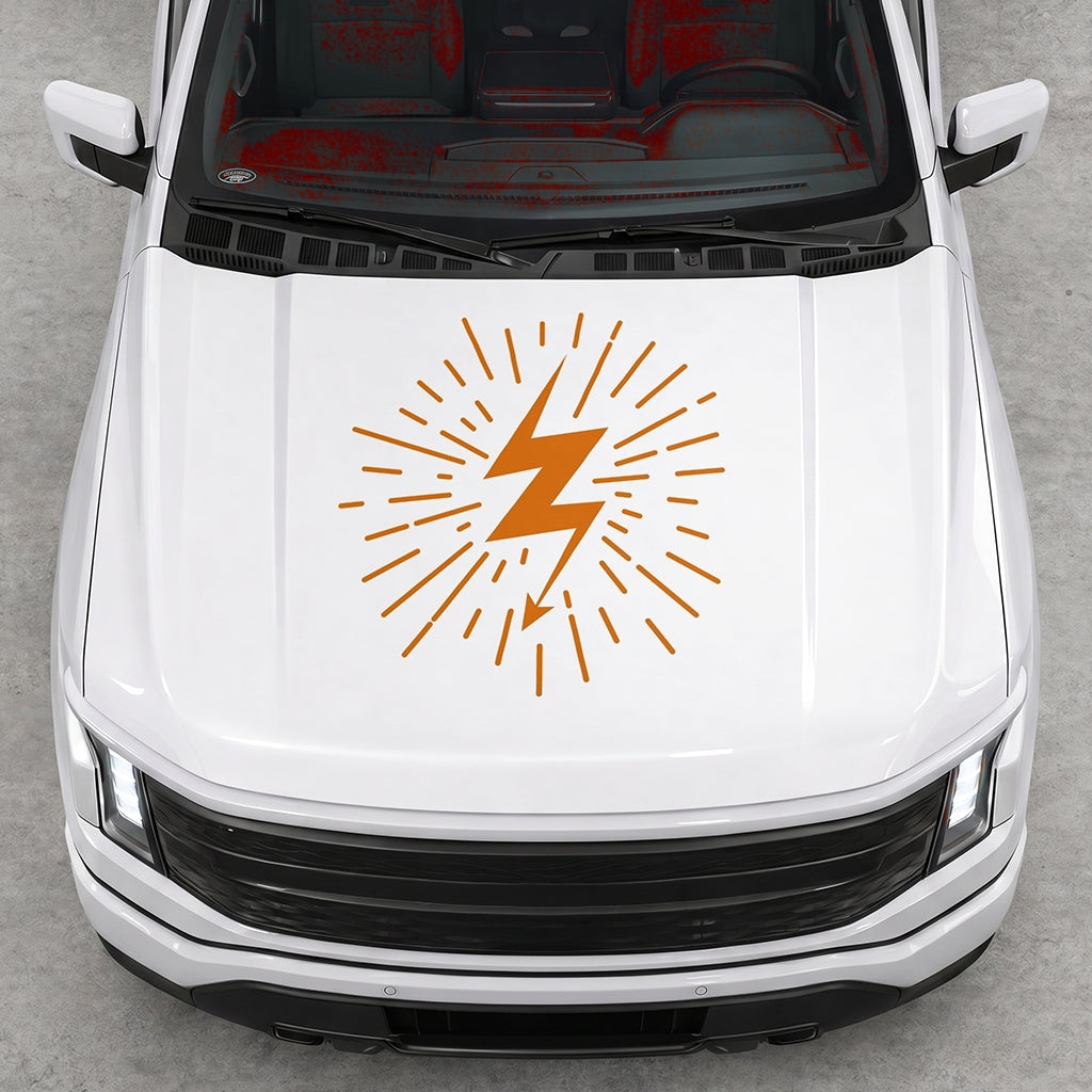 Hood Panel Decal/Sticker - Cut Electric Splash Graphic Decal Graphic Kit - For FORD F-150 2015-2020 - Premium Vinyl