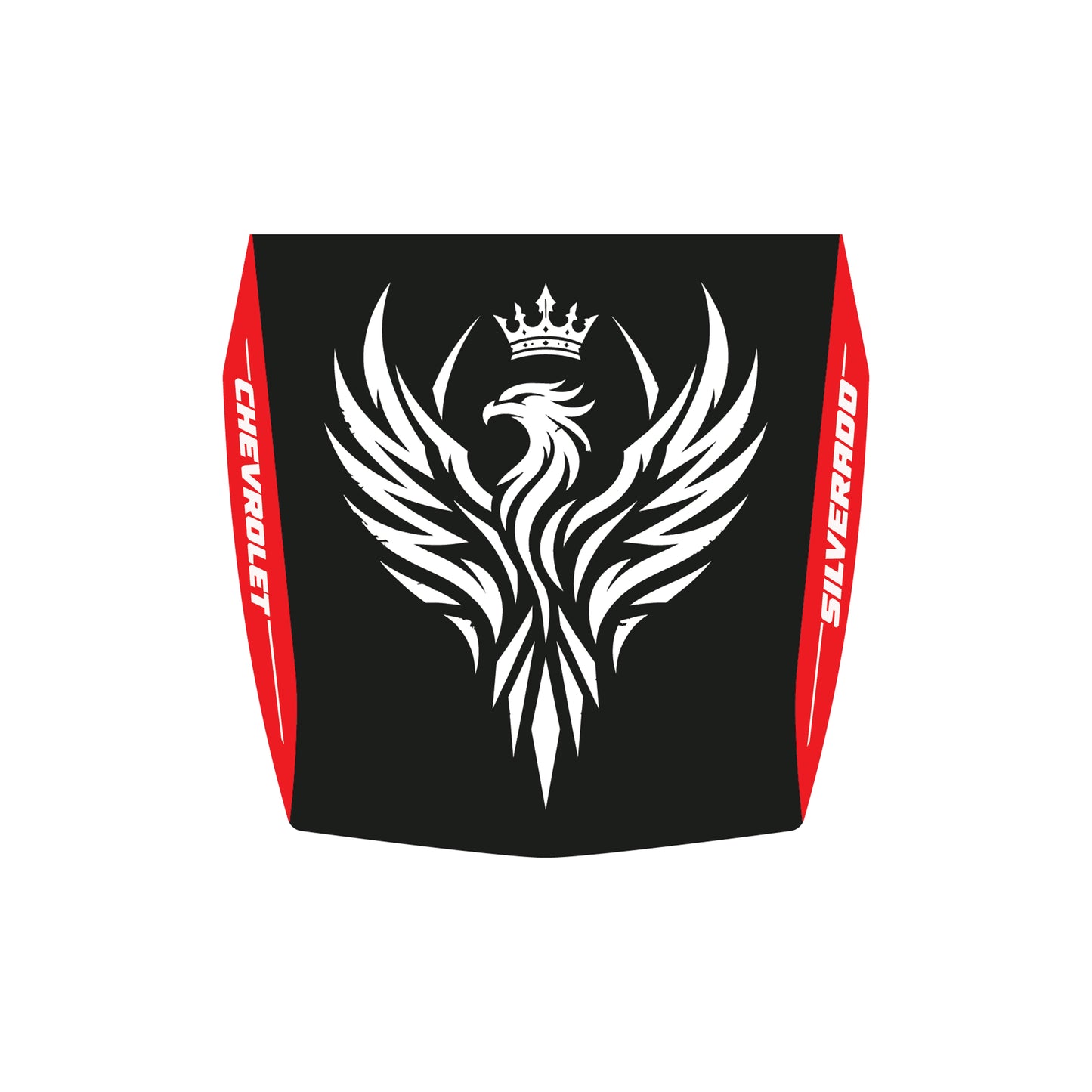 Hood Panel Decal/Sticker - Crowned Phoenix Graphic Decal Graphic Kit - For Chevrolet Silverado 2019-2024 - Premium Vinyl