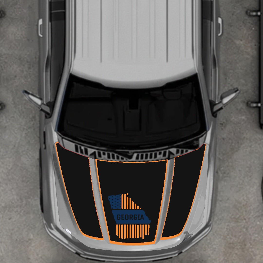 Hood Panel Decal/Sticker - Georgia - Border Graphic Kit - For Ford F-150 2020-2026 - Premium Vinyl