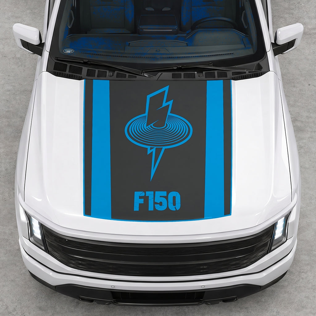 Hood Panel Decal/Sticker - Magnetic Field Graphic Decal Graphic Kit - For FORD F-150 2015-2020 - Premium Vinyl