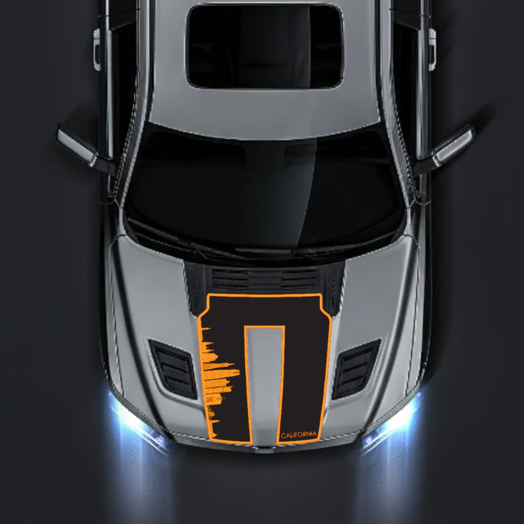 Hood Panel Decal/Sticker - California Skyline - Border Graphic Kit - For Dodge RAM 1500 2019-2025 - Premium Vinyl