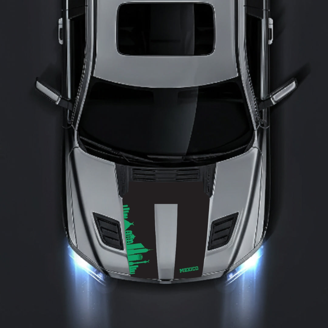 Hood Panel Decal/Sticker - Mexico Skyline Graphic Kit - For Dodge RAM 1500 2019-2025 - Premium Vinyl