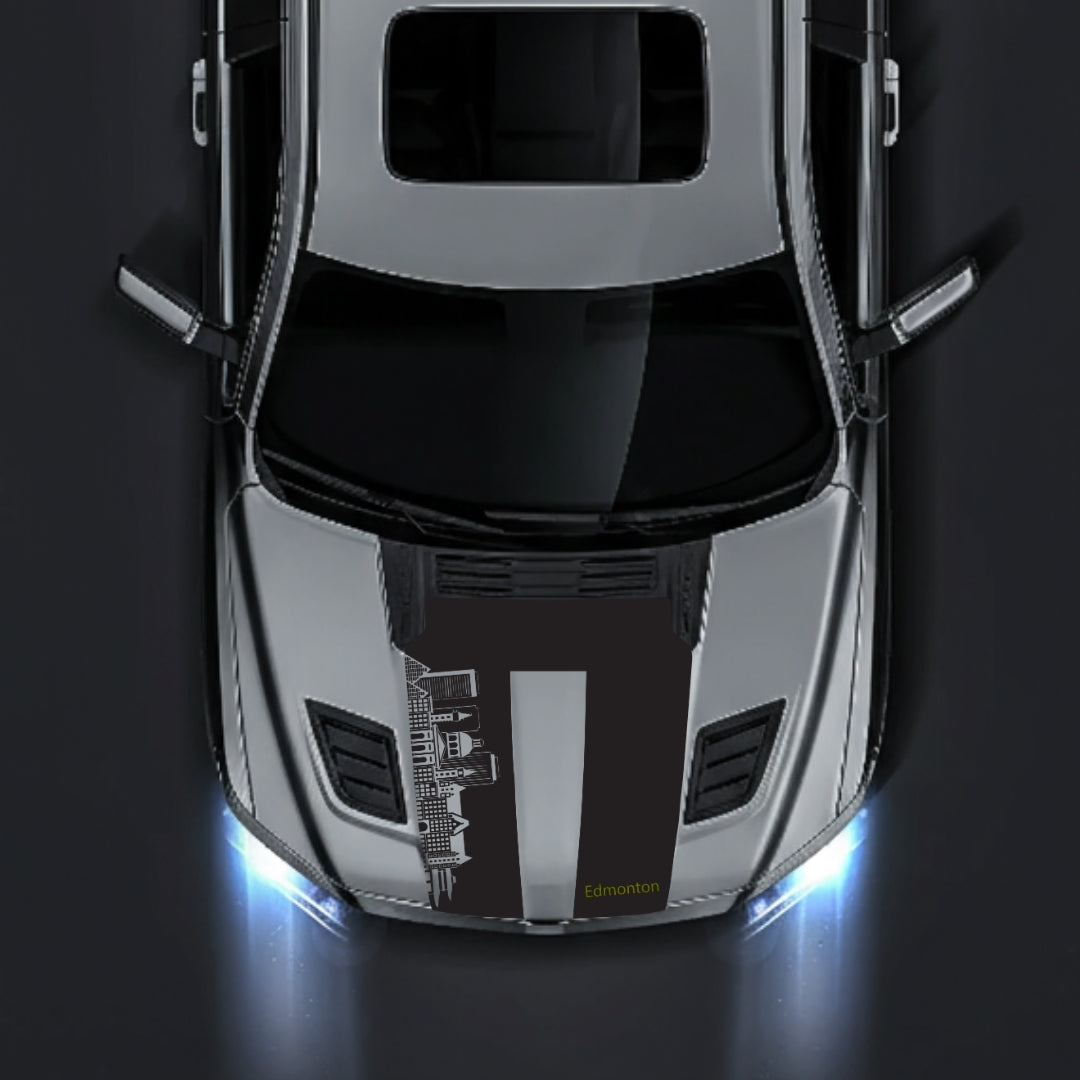 Performance Hood Panel Decal/Sticker - Edmonton Skyline - Cut Graphic Kit - For Dodge RAM 1500 2019-2025 - Premium Vinyl