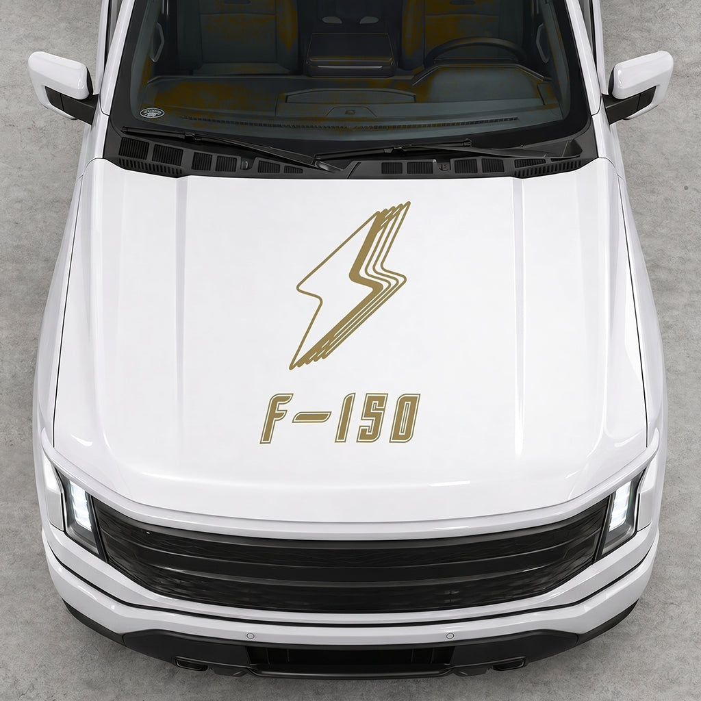 Hood Panel Decal/Sticker - Cut Bordered Electric F150 Graphic Decal Graphic Kit - For FORD F-150 2015-2020 - Premium Vinyl