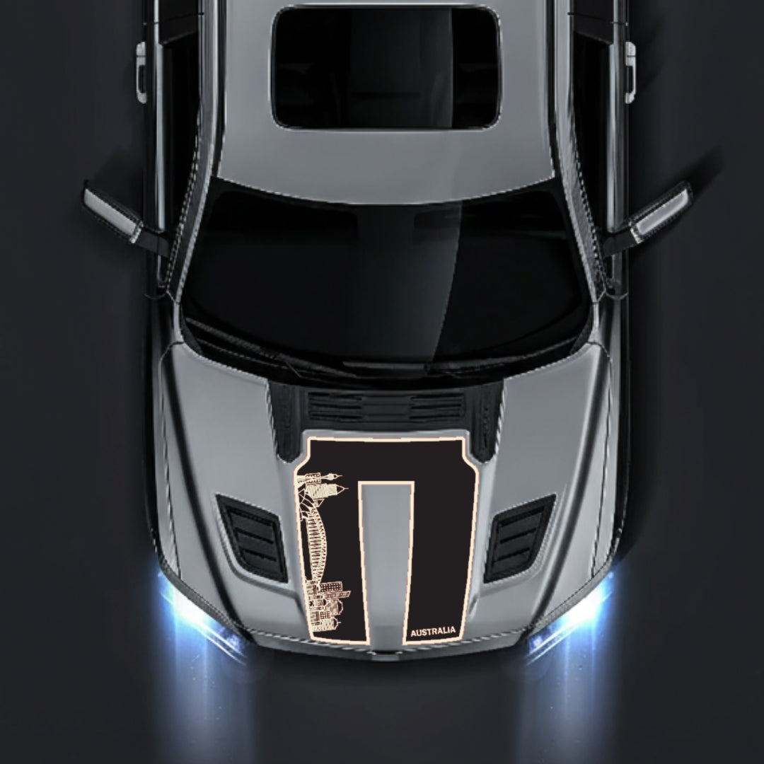 Hood Panel Decal/Sticker - Australia Skyline - Border Graphic Kit - For Dodge RAM 1500 2019-2025 - Premium Vinyl