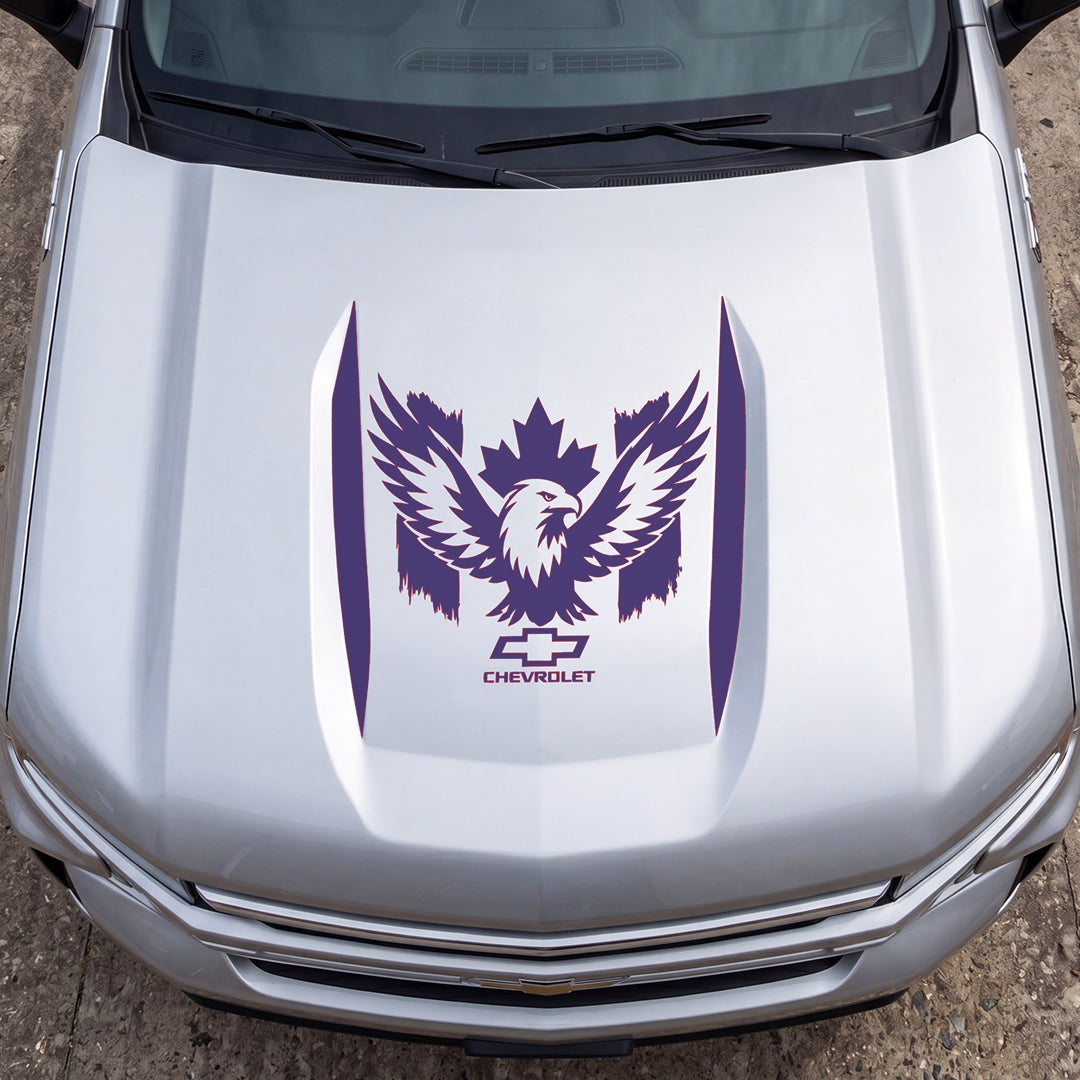 Hood Panel Decal/Sticker - Canadaian Phoenix Graphic Decal Graphic Kit - For Chevrolet Silverado 2019-2024 - Premium Vinyl