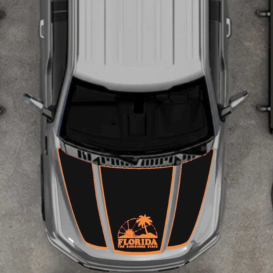 Hood Panel Decal/Sticker - Flordia - Border Graphic Kit - For Ford F-150 2020-2026 - Premium Vinyl